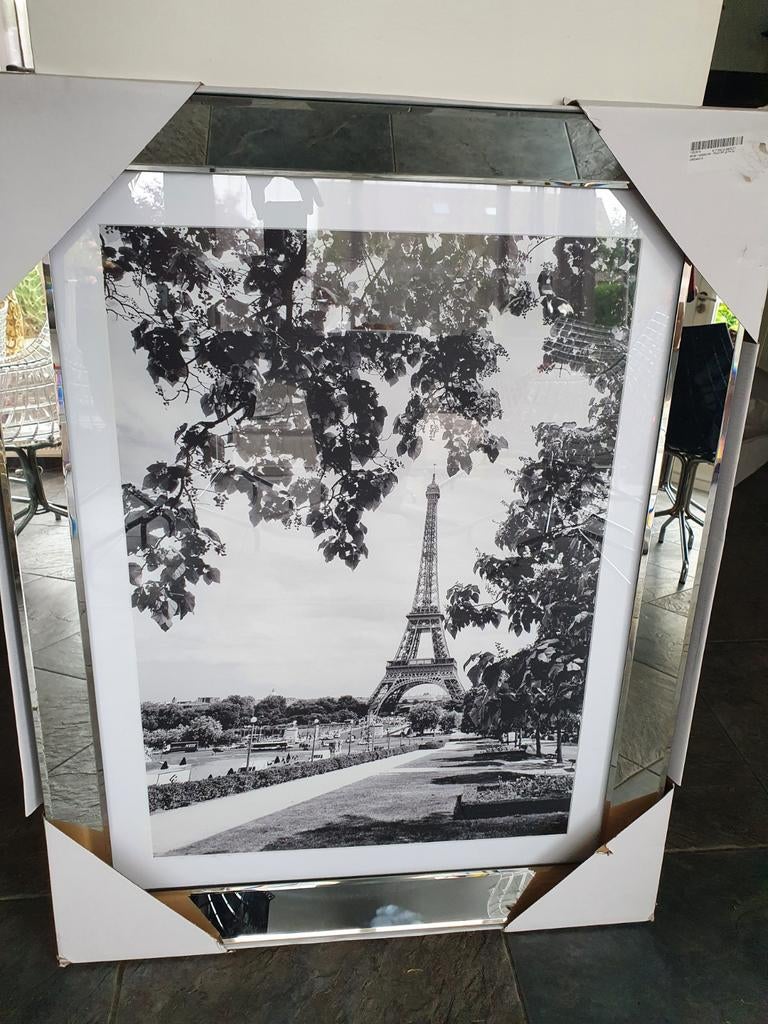 NIeuw! Spiegellijst met prent vliegtuig. Afmeting 90cm x 70, Ophalen