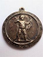 Zeldzame originele antieke Jugendstil Cupido hanger, KJAG., Ophalen, Zilver, Hanger
