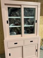 Schitterende roze vitrinekast, 100 tot 150 cm, 200 cm of meer, Ophalen of Verzenden, Zo goed als nieuw