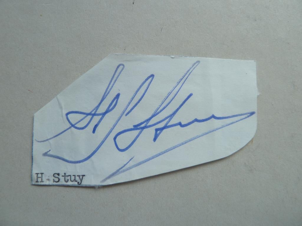 Handtekening. Heinz.Stuy.  Ajax, Verzamelen, Sportartikelen en Voetbal, Ophalen of Verzenden, Zo goed als nieuw, Ajax, Overige typen