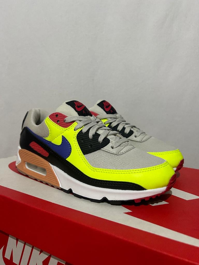 NIEUW! Maat 37,5 - Nike Air Max 90 Black Volt Ultramarine, Overige kleuren, Verzenden, Nike, Nieuw