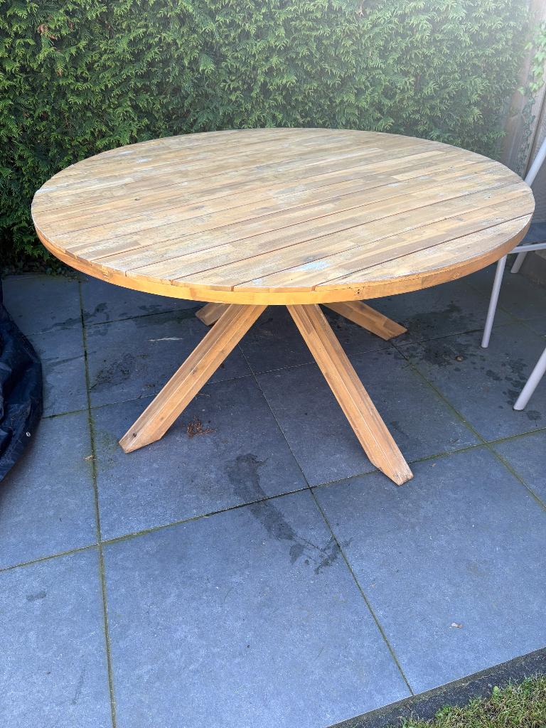 Ronde buitentafel 140cm, Ophalen, Gebruikt, Rond