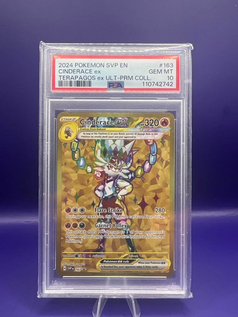 Cinderace ex Tera Pokémon Kaart PSA 10 GEM MT 🌟, Ophalen of Verzenden, Nieuw, Losse kaart, Foil