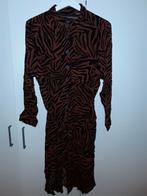 MS Mode Bruin/Zwarte Jurk Met Zebraprint Maat 48, Nieuw, Ophalen of Verzenden, MS Mode, Jurk