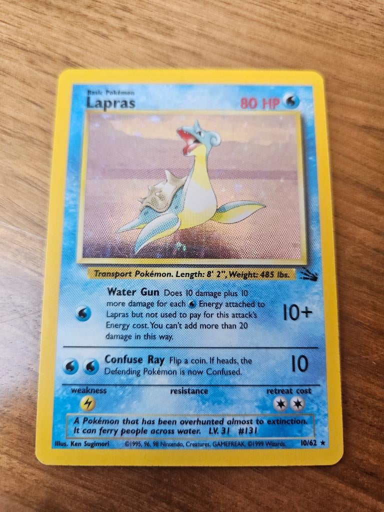 Lapras, Holo Fossil Good 10/62, Verzenden, Zo goed als nieuw, Losse kaart, Foil