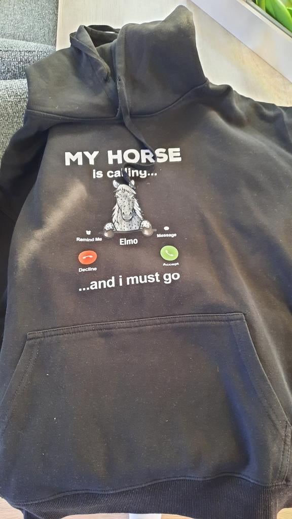 Hoody voor paardenliefhebbers, Kleding | Heren, Truien en Vesten, Ophalen of Verzenden, Zo goed als nieuw, Maat 56/58 (XL), Zwart