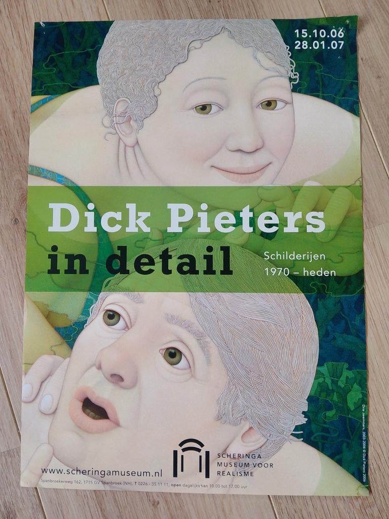Dick Pieters in detail Scheringa Museum poster, Ophalen of Verzenden, A1 t/m A3, Reclame, Rechthoekig Staand