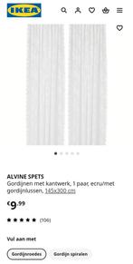 Witte Alvine Spets ikea gordijnen. 3 stuks., Huis en Inrichting, 100 tot 150 cm, 200 cm of meer, Wit, Nieuw