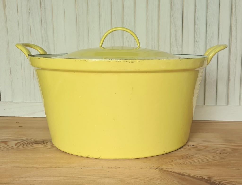 Zeer grote FE Belgium gietijzeren vintage braadpan ø 38,5cm, Ophalen of Verzenden