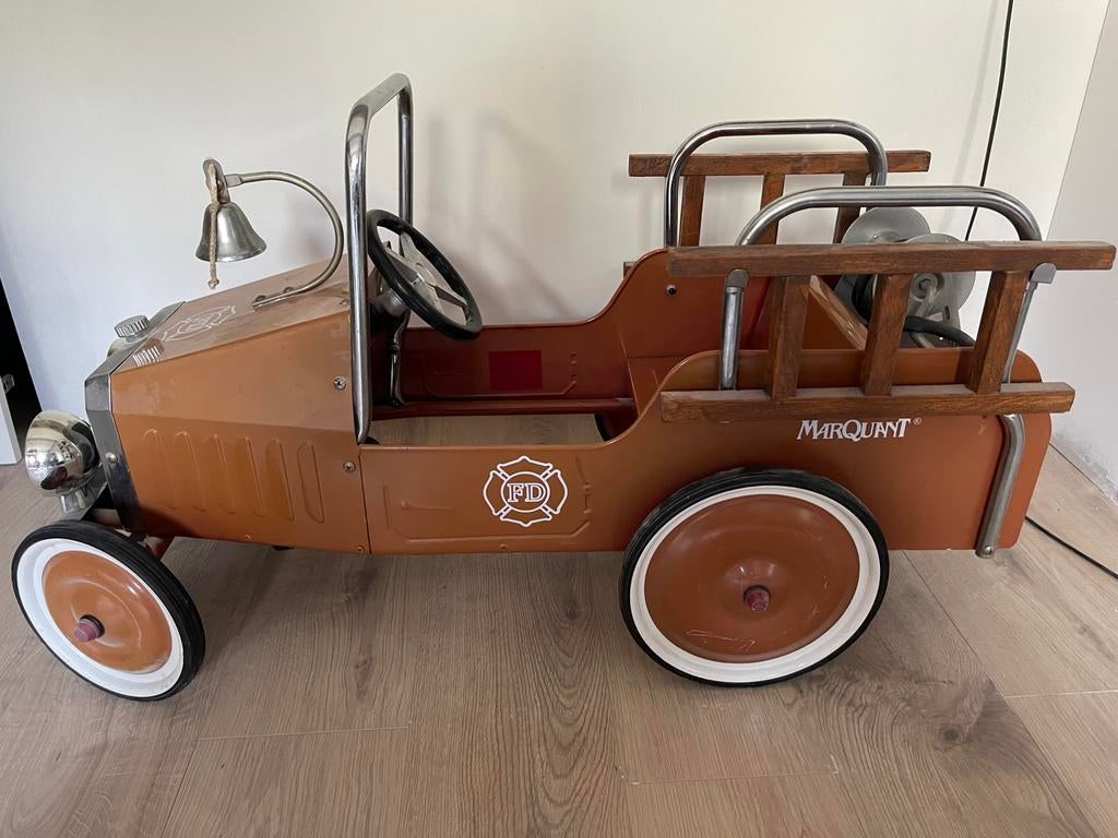 Vintage antieke trap auto marqant brandweerauto, Kinderen en Baby's, Ophalen, Zo goed als nieuw
