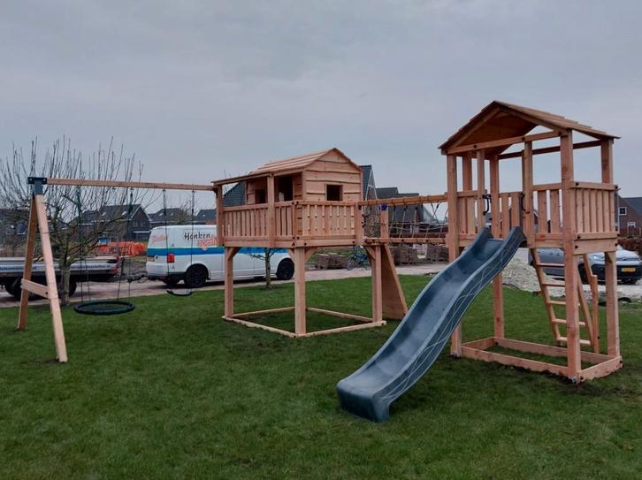 BOOMHUT KASTEEL speeltoren speelhuis klimtoren speeltoestel, Kinderen en Baby's, Speelgoed | Buiten | Speeltoestellen, Nieuw, Brandweerpaal