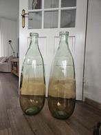 Fles groen glas 4 stuks 75cm hoog bij 25cm breed, Nieuw, Ophalen of Verzenden, Glas, Minder dan 50 cm