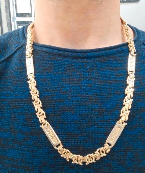 gouden platte ketting 14kt, Sieraden, Tassen en Uiterlijk, Kettingen, Zo goed als nieuw, Goud, Goud, Ophalen of Verzenden