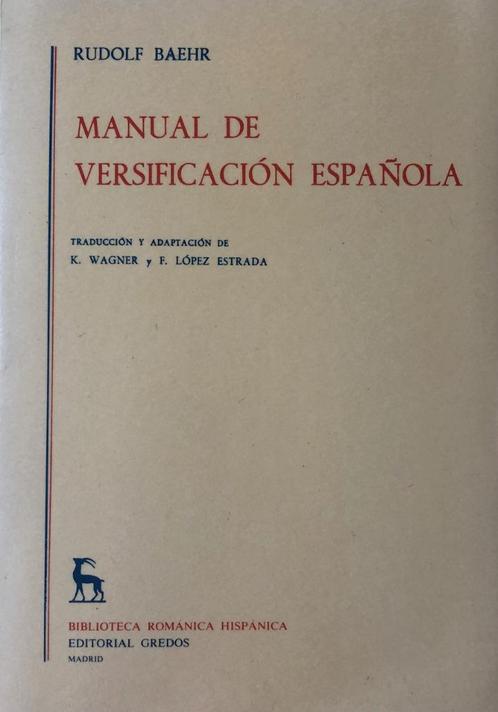 Manual de versificación española - R. Baehr, Boeken, Taal | Spaans, Nieuw, Ophalen