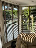 Houten Jaloezieën met Taupe Ladderband, Huis en Inrichting, Ophalen, Gebruikt, 200 cm of meer, Wit