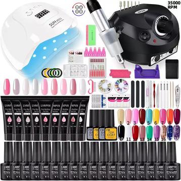 18stuks Gellak & 9stuks 15ml PolyGel Pakket met Nagelfrees. beschikbaar voor biedingen