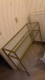 Gouden Dressoir/Make-uptafel met Spiegel, Ophalen, 100 tot 150 cm, Zo goed als nieuw, Glas