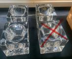 Quadro waxinelichtjes 3 stuks 2 +1 gratis kristal glas., Ophalen of Verzenden, Gebruikt, Overige materialen, Minder dan 25 cm