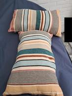 2x Sierkussen gestreept 55 x 35 x 15 cm met Rits, Ophalen of Verzenden, Zo goed als nieuw, Overige kleuren, Rechthoekig