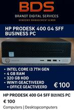 HP ProDesk 400 G4 SFF | i3 7e gen | 4 GB RAM | 320 GB | Win1, Ophalen, Hp, HDD, Zo goed als nieuw