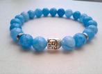 Armband met natuursteen edelsteen kralen blauw buddha zilver, Met edelsteen, Blauw, Nieuw, Ophalen of Verzenden