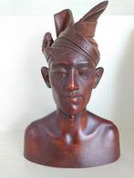 FRAAI! Buste van Balinese jongeman/ houtsnijwerk/ jaren '50, Antiek en Kunst, Ophalen of Verzenden