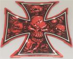 Iron Cross Skull metallic sticker #8, Verzenden, Nieuw, Overige typen