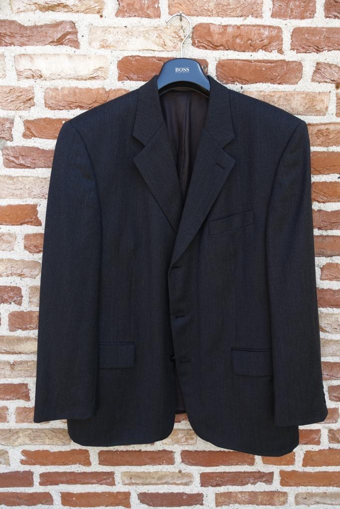 grijs wollen vinted colbert Lino Vierra mt 52, Kleding | Heren, Kostuums en Colberts, Zo goed als nieuw, Maat 52/54 (L), Grijs