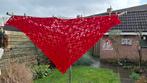 Gehaakte omslagdoek sjaal rood, Ophalen of Verzenden, Nieuw, Maat 46/48 (XL) of groter, Sjaal