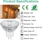 Nieuw, 5 of per 1, 10w MR11 Halogen SpotLamp Light Bulbs 12v, Verzenden, Nieuw, Plafondspot of Wandspot, Halogeen