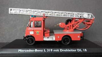 Mercedes Benz L319 Brandweer Ladderwagen 1:43 Schuco Pol  beschikbaar voor biedingen