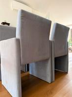 4 eetkamerstoelen licht grijs (stof), Ophalen, Gebruikt, 4 tot 6 stoelen