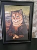 Katten schilderij Mona Lisa, Minder dan 50 cm, Ophalen of Verzenden, Zo goed als nieuw, Schilderij