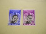 Suriname 1962 Opruiming Dag Hammarskjold Nvph.376-377 Pfr., Postzegels en Munten, Postzegels | Suriname, Ophalen of Verzenden