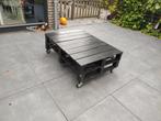 Salontafel zwart pallethout, Ophalen, Gebruikt, 100 tot 150 cm, 50 tot 100 cm