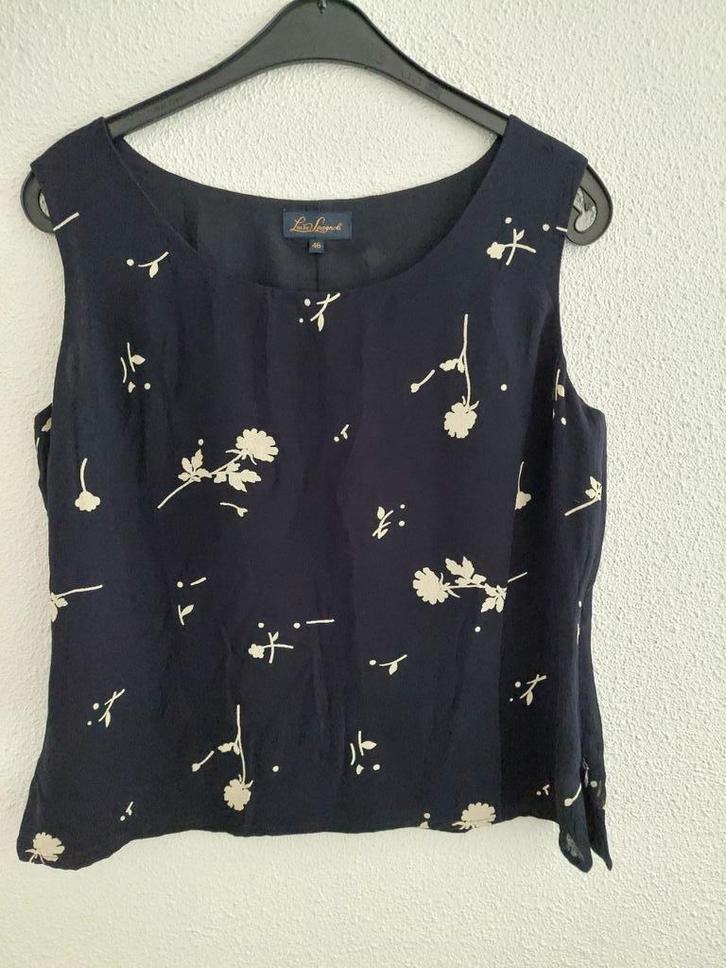 Blouse L.55cm Luisa Spagnoli S  zwart+wit viscose 3xGedragen, Kleding | Dames, Blouses en Tunieken, Zo goed als nieuw, Maat 36 (S)
