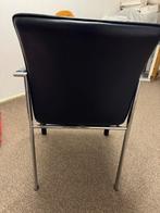 4 leren stoelen te koop, Huis en Inrichting, Stoelen, Ophalen, Blauw, Leer, Zo goed als nieuw