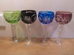 Boheems kristal 4 stuks wijnglazen 19 cm, Antiek en Kunst, Antiek | Glas en Kristal, Ophalen of Verzenden