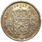 Wilhelmina - mooie vrij zeldzame 1 Gulden zilver 1917 rare, 1 gulden, Zilver, Ophalen of Verzenden, Koningin Wilhelmina
