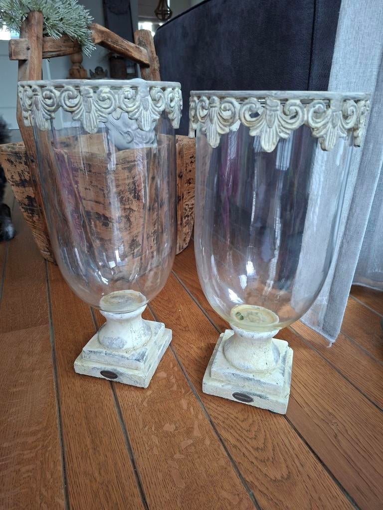 Twee mooie hoge vasen, Overige kleuren, Ophalen of Verzenden, Minder dan 50 cm, Glas
