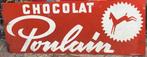 Poulain CHOCOLAT,metalen reclame bord.Franse chocolade., Verzamelen, Merken en Reclamevoorwerpen, Reclamebord, Gebruikt, Ophalen