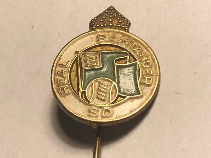 Metalen REAL SANTANDER SD VOETBALCLUB Speld (Wit/Groen)., Verzamelen, Speldjes, Pins en Buttons, Zo goed als nieuw, Speldje of Pin