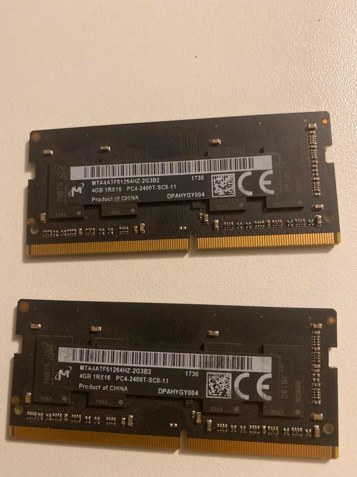 2x 4GB DDR4 SO-DIMM RAM Geheugen, Computers en Software, RAM geheugen, Gebruikt, Desktop, 4 GB, DDR4, Ophalen of Verzenden