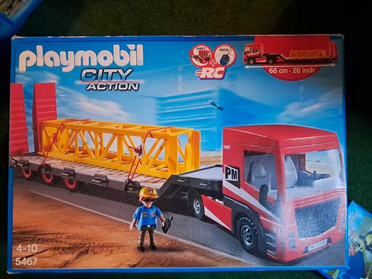 Playmobil Vrachtwagen met Dieplader - Set 5467, Kinderen en Baby's, Speelgoed | Playmobil, Zo goed als nieuw, Complete set, Ophalen of Verzenden