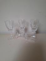 4 Vintage Cristal d'Arques Pompadour sherry port glazen 80's, Ophalen of Verzenden, Overige typen