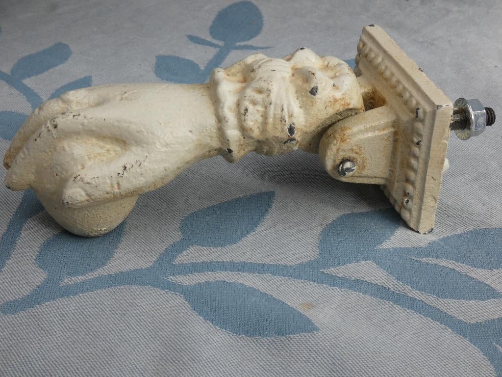 oude deurklopper/ deurklopper gietijzer wit, Ophalen of Verzenden