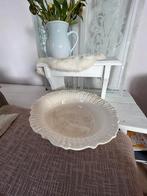 Leedsware Classical Creamware grote antieke schaal beboterd, Ophalen