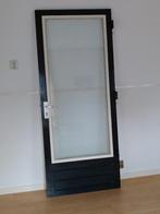 Hardhouten keukendeur met dubbel glas, Doe-het-zelf en Verbouw, Deuren en Horren, Ophalen, Gebruikt, 80 tot 100 cm, Buitendeur