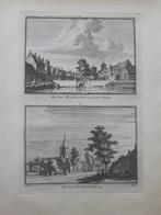 55-56*/ Dorp Baarland en Ouderlande Zeeland gravure uit 1754, Ophalen of Verzenden