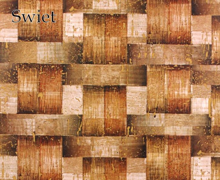 5735 Vinyl behang met vlechtwerk in bruin en caramel swiet, Huis en Inrichting, Stoffering | Behang, Bruin, 75 m² of meer, Ophalen of Verzenden